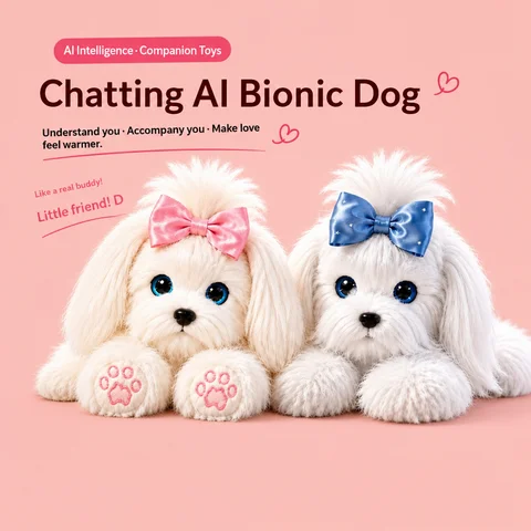 AI Interactive Plush Dog Emotional Companion Voice Chat Robot Electronic Pet Toy Gift for Kids Talking Plush Animal Friend