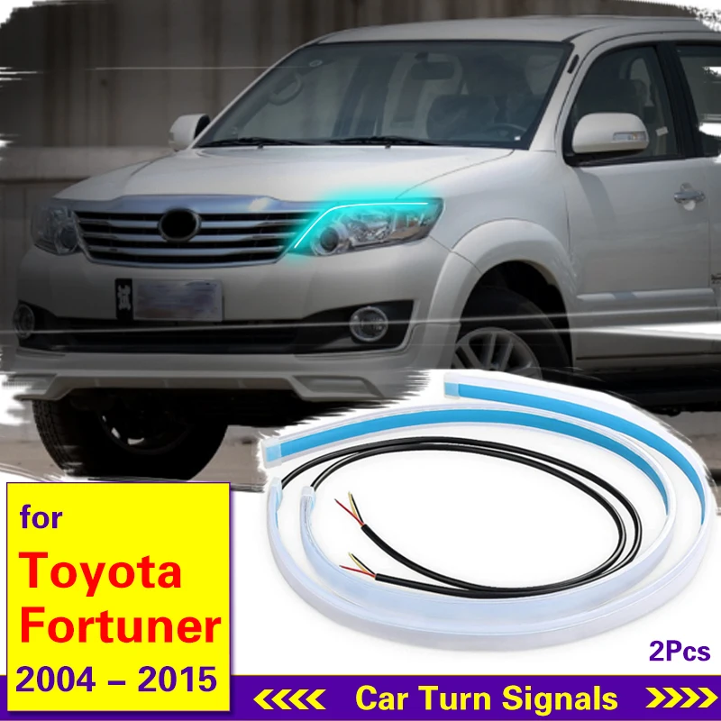 

12V Car led DRL Daytime Running Light Strip Flexible Soft Tube Guide Headlight LED Strip Lights For Toyota Fortuner 2004-2015