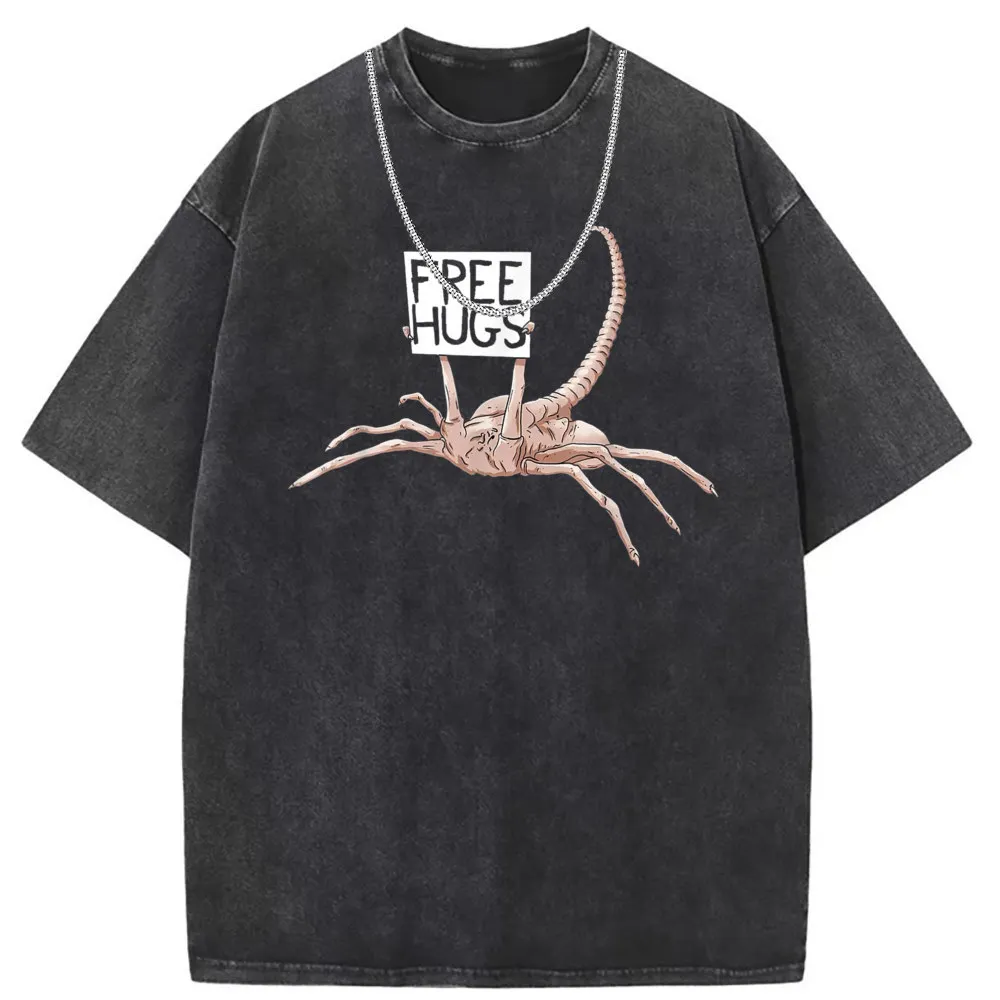 Free Hugs Funny Men T-shirts Special Sweatshirts Face Hugger Aliens Printing Tshirts Man Long Sleeve Casual Summer Autumn Tshirt