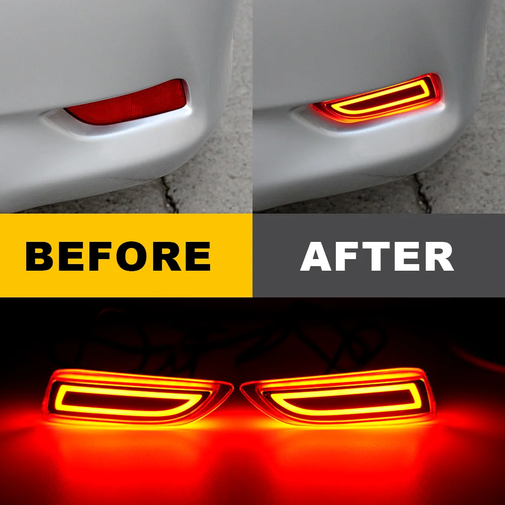2PCS LED Tail Brake Rear Bumper Reflector Lamps Turn Light Lights For Toyota Corolla 2011 2012 2013