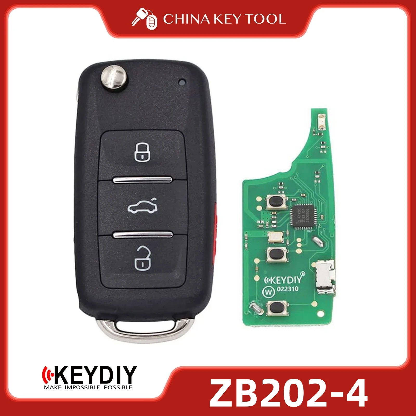 KEYDIY KD ZB202-4 Universal Smart Remote Key 3+1 Buttons Compatible with UDS Type