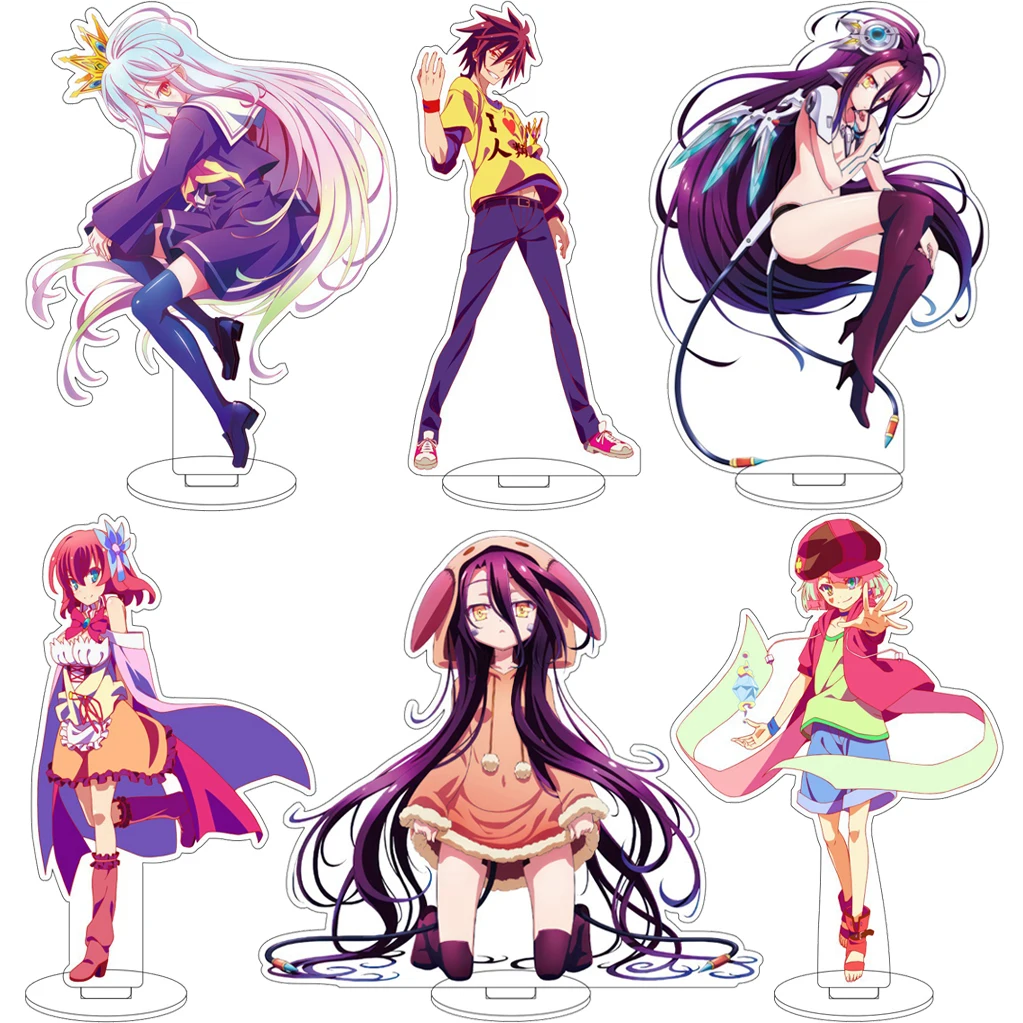 16CM Anime No Game No Life Jibril Shiro Stephanie Dora ‌ Fiel Nirvalen Izuna Hatsuse Tet Cos Acryl-Figurenständer Ornamente Geschenke