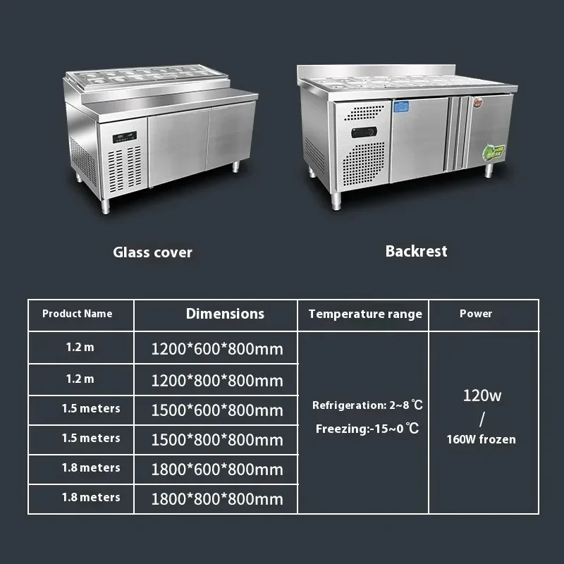 hot sales Commercial Refrigerated Pizza Spreading Table Slotted Salad Display Cabinet with Spray Ladder for Hotel Use