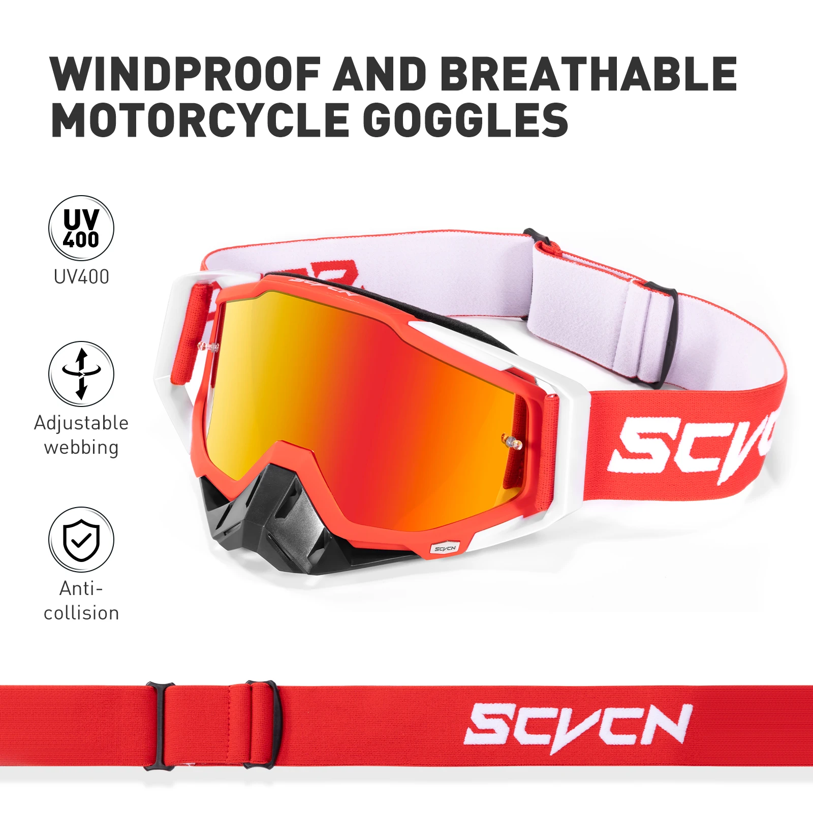 

SCVCN Motocross Glasses Motorcycle Driving Glasses Mountain Riding Motocross Goggles Men Women Fashion Outdoor Sport Sunglasses
