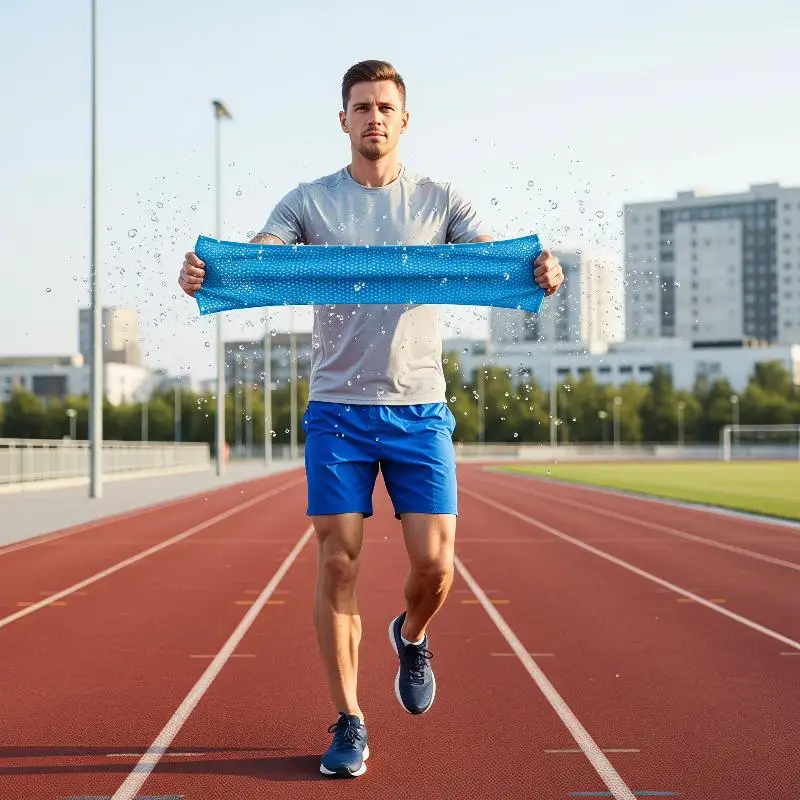 Portable Cooling Sports Towel Set Quick Dry Ice Towel With Storge Bottle Fitness Running Gym Workout Gift