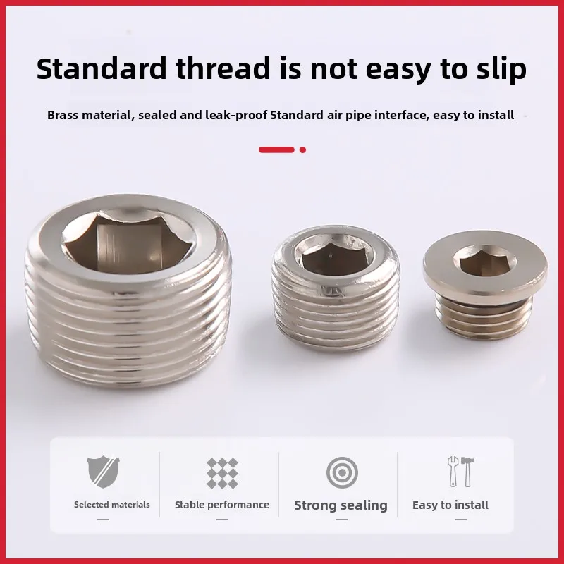 Tappo per tubo esagonale in rame da 4 6 pollici con filettatura maschio femmina per raccordi per tubi dell'acqua