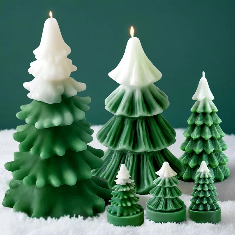 

3D Silicone Christmas Tree Mould Flexible Reusable DIY Crafts Candle Plaster Soap Clay Aromatherapy Christmas Decoration Gift