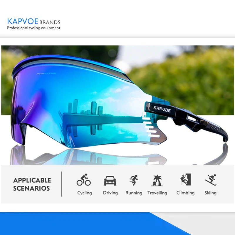 KAPVOE Radfahren Sonnenbrille Radfahren Gläser UV400 MTB Fahrrad Brillen Outdoor Sport Brille Frauen Männer Rennrad Racing Ausrüstung – Detail 1