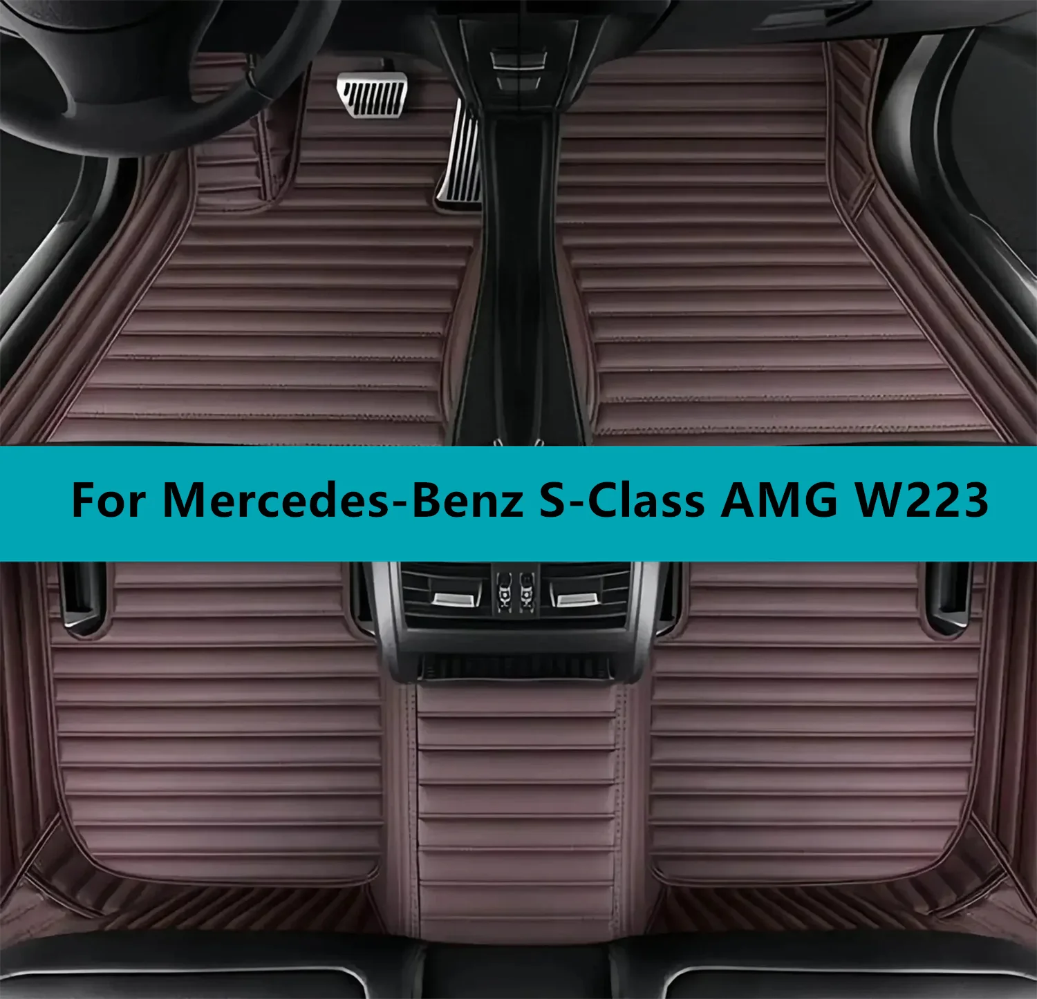 

Leather Car Floor Mats For Mercedes-Benz S-Class AMG W223 2022 2023 2024 2025 2026 All Weather Waterproof Car Floor Mats