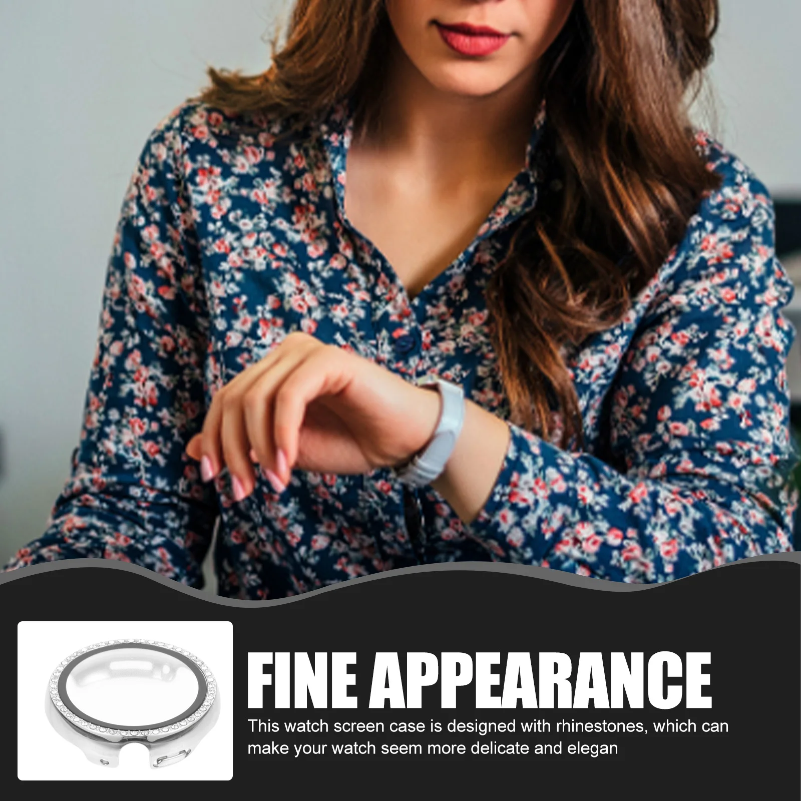 

Watch Screen Protector Rhinestone Smartwatch Cover Protective Case For Curved Edges Compatible With Smart Watch