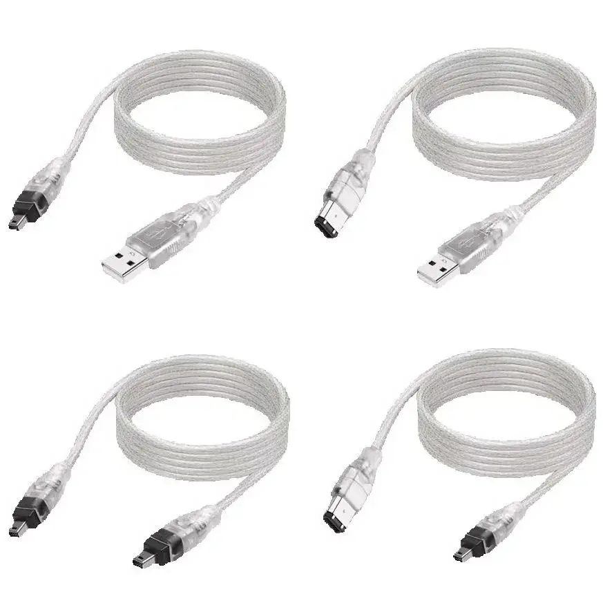 Firewire IEEE 1394 Male To USB to 6 Pin to 4pin Male Convertor Data Cable Cable Cord 1.5m 5ft For Camera DV Acquisition Card