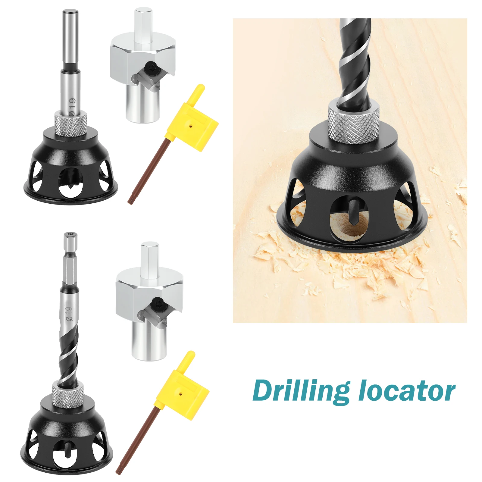 

Long/Short Style Aluminum Alloy Drill Bit Punch Locator Set Precise Chamfer Reamer Tool Drill Bit Set Hole Drill Bit Wrench Tool