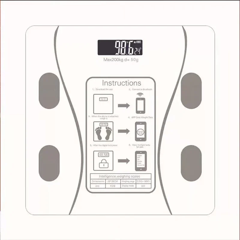 Body Fat Scale Smart Wireless Digital Bathroom Weight Scale Body Composition Analyzer With Smartphone App Bluetooth-compatible