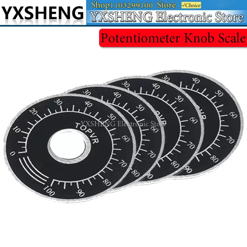 10PCS 0-100 WTH118 Potentiometer Knob Digital Scale Can Be Equipped With WX112 TOPVR Dial Plate MF-A03