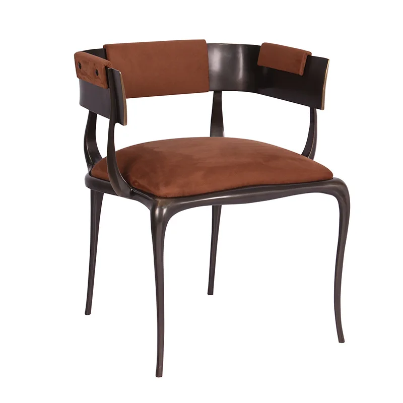 

Italian light luxury, black bronze dining chairs, armchairs, high-end villas, luxury hotels, restaurants