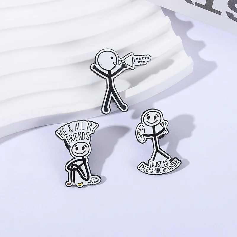 بسيطة خط الرسم بروش الكرتون متعة البوق على شكل مصمم شارة معدنية هدية صغيرة بالجملة غطاء دبابيس لحقائب الظهر التلبيب دبوس #3