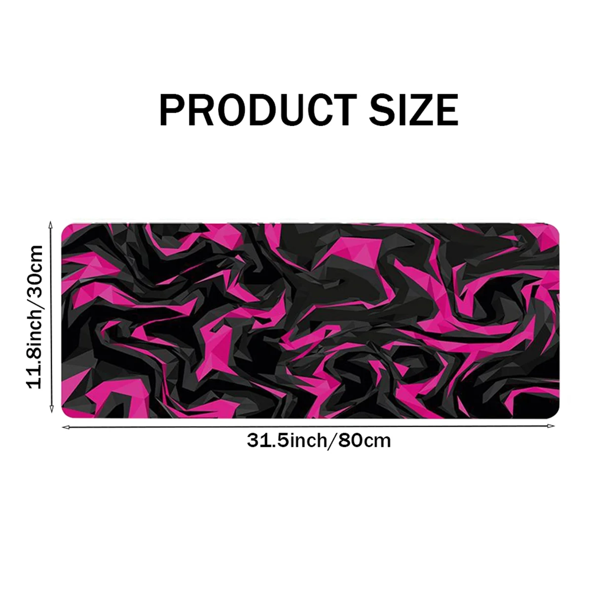 Topographic Contour Extended Big Mouse Pad Computer Keyboard Mouse Mat Mousepad with 1.5mm Non-Slip 11.8x31.5Inch Red