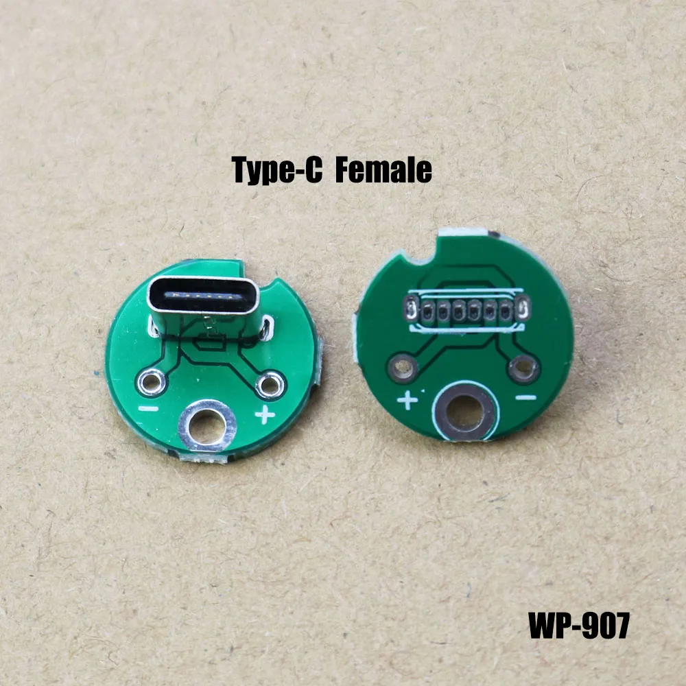 1Pce Vertical USB 3.1 Type-C Female Male Head Connector PCB Converter Adapter Breakout Test Board 90/180 Degree Vertical WP-907