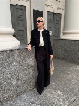Black Round Neck Military Jacket Women Casual Full Sleeve Buttons Cropped Slim Coat 2026 Lady Daily Street Napoleon New Jackets 4 Black Round Neck Military Jacket Women Casual Full Sleeve Buttons Cropped Slim Coat 2026 Lady Daily Street Napoleon New Jackets 4