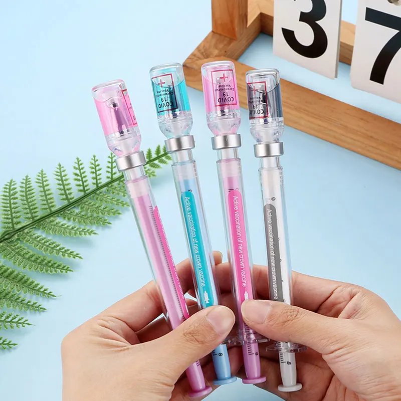 Imagem -05 - Realistic Syringe Gel Pen Simulação Vacina Elimina Vírus Injeção Neutro 05 mm 60 Pcs