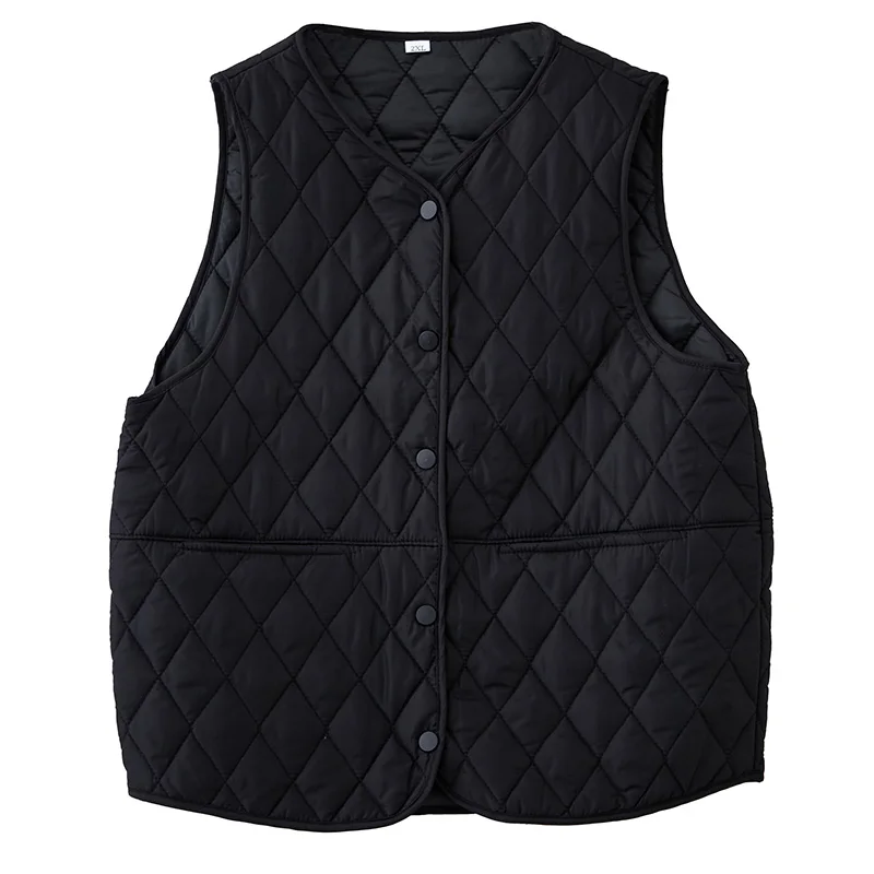 Herfst Winter plus maat rond Ne-kleur Los afslankend binnenkleding Katoen Jaet Veelzijdig warm bovenkledingvest