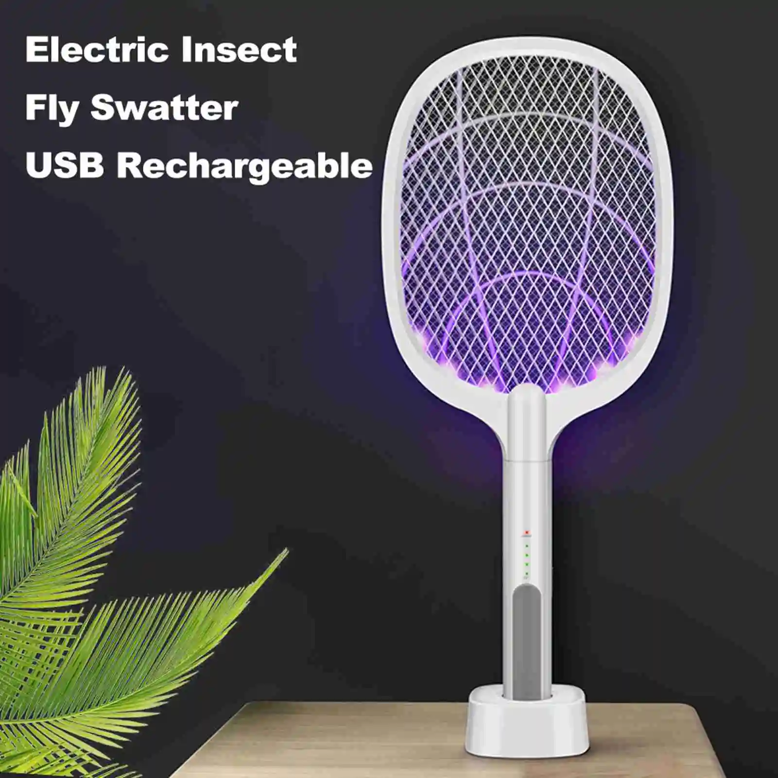 

2026 New Upgrade 2 In 1 Electronic Swatter USB Charging 3.7V 1200mAh Fly Swatter For Home Living Room Mosquito Killer