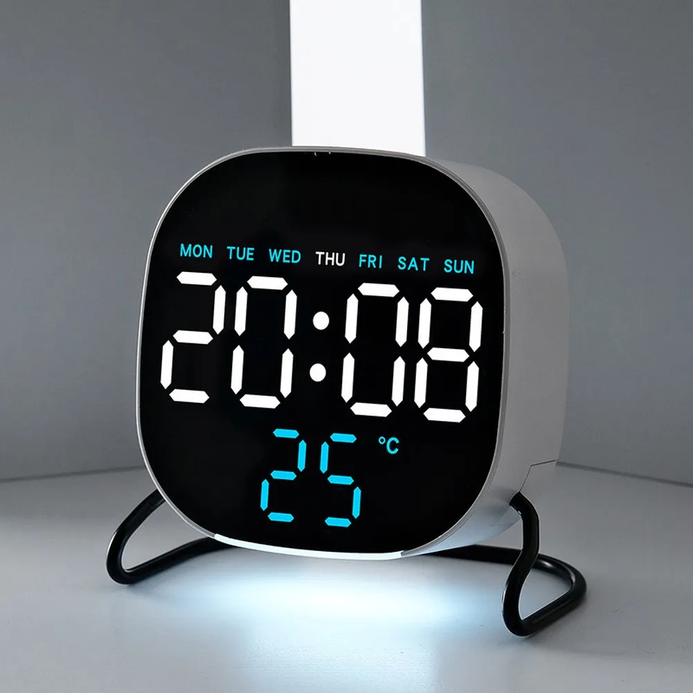 Multifunctional LED Desktop Clock With Snooze Button, Timer Function, Adjustable Brightness Levels, And Battery Operated Mode