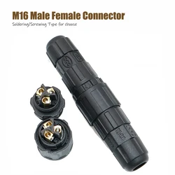 M16 2 3 4 5 6 7 8 Pin Connector Assemblable IP68 Waterproof Male Female Plug Socket Screw/Welding Electrical Wire Connectors