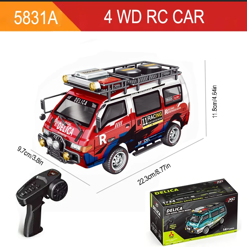 

Радиоуправляемая машинка 2026 SGL 1:24, 2.4G, полноприводный грузовик Delica с ночной подсветкой, 40 минут работы от батареи, игрушка для детей и взрослых