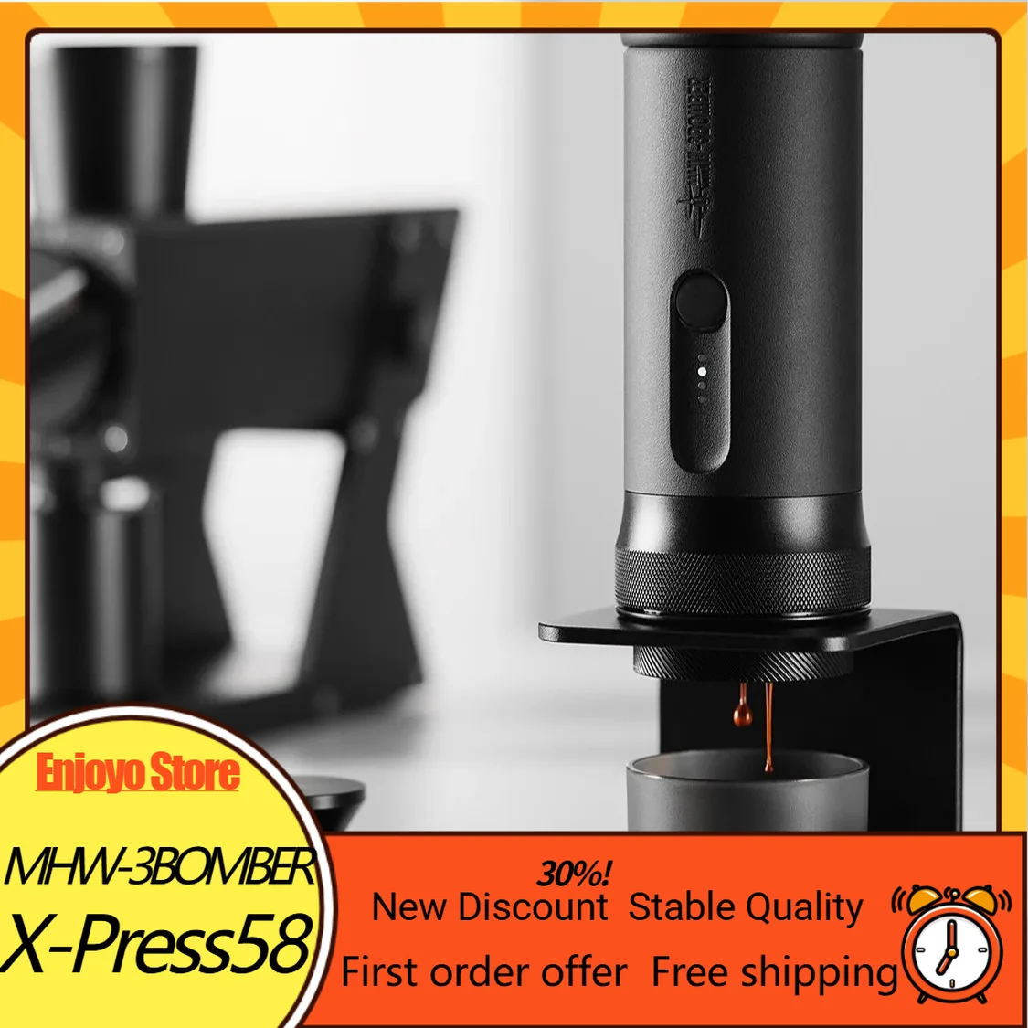 New MHW‑3BOMBER X‑Press58 Portable Electric Espresso Maker 9‑20Bar Self‑Heating Coffee Machine for Home Office Camping Travel