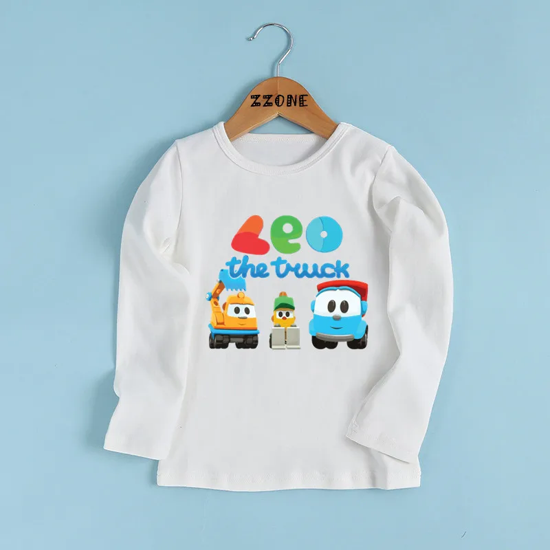 Hot Sale Leo The Truck Tv Show Cartoon Print Kids T shirt Children Funny Clothes Baby Boys and Girls Long Sleeve T-shirt,LKP5481