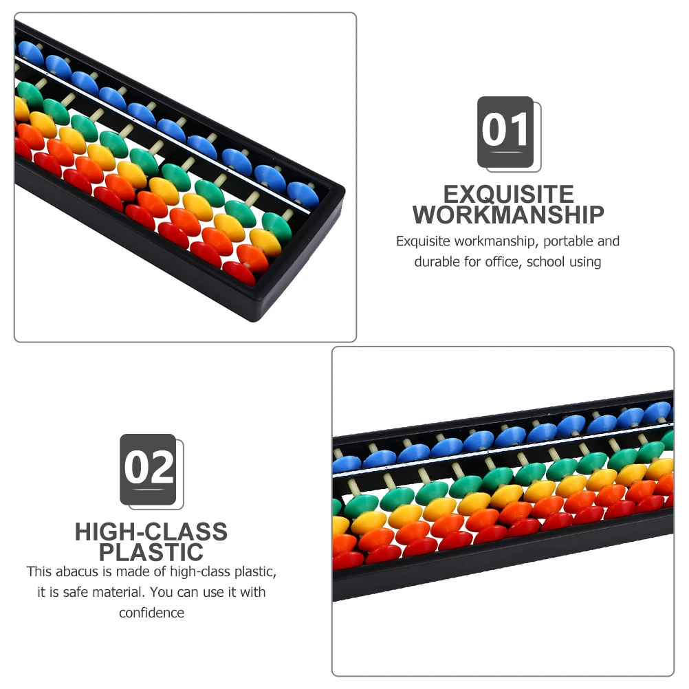 2 pezzi di plastica colorata Abaco 5 perline 17 aste Bambini Strumento di conteggio Matematica Apprendimento Abaco educativo per bambini Adulti Scuola