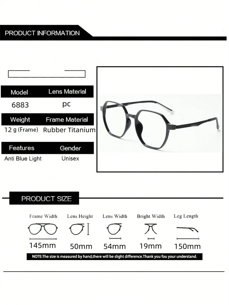 Neue TR90 Mode Große Rahmen Polygonale Brillengestell für Männer und Frauen Anti Blaues Licht Weiche und Komfort Gummi Titan Brille – Detail 6