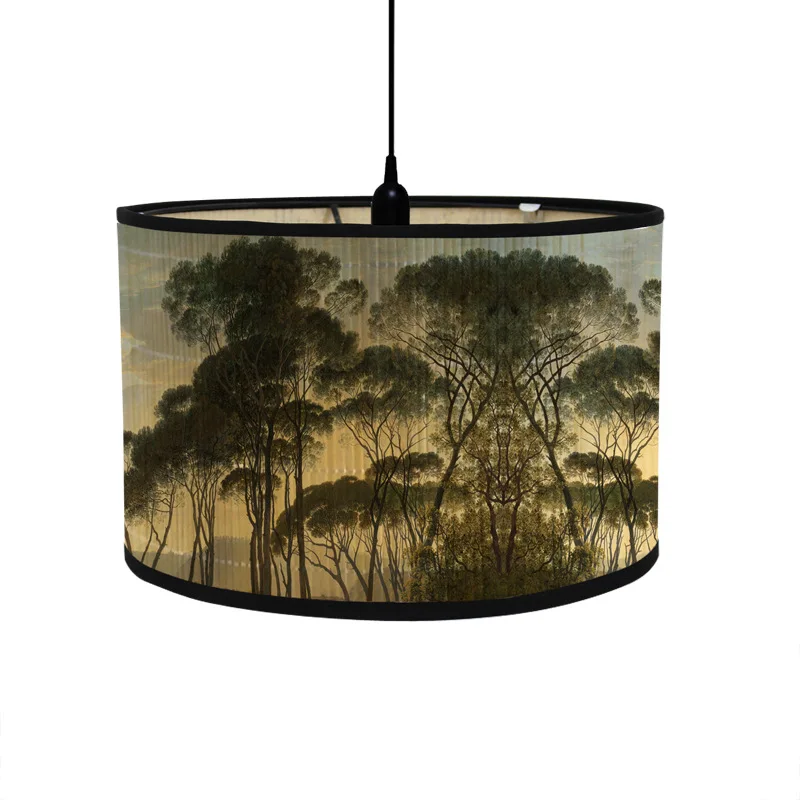 Imagem -04 - Chinese Estilo Chandelier Lamp Shade Pendant Lights Cover Birds Printing Kitchen Hanging Lampshade Decoração para Casa