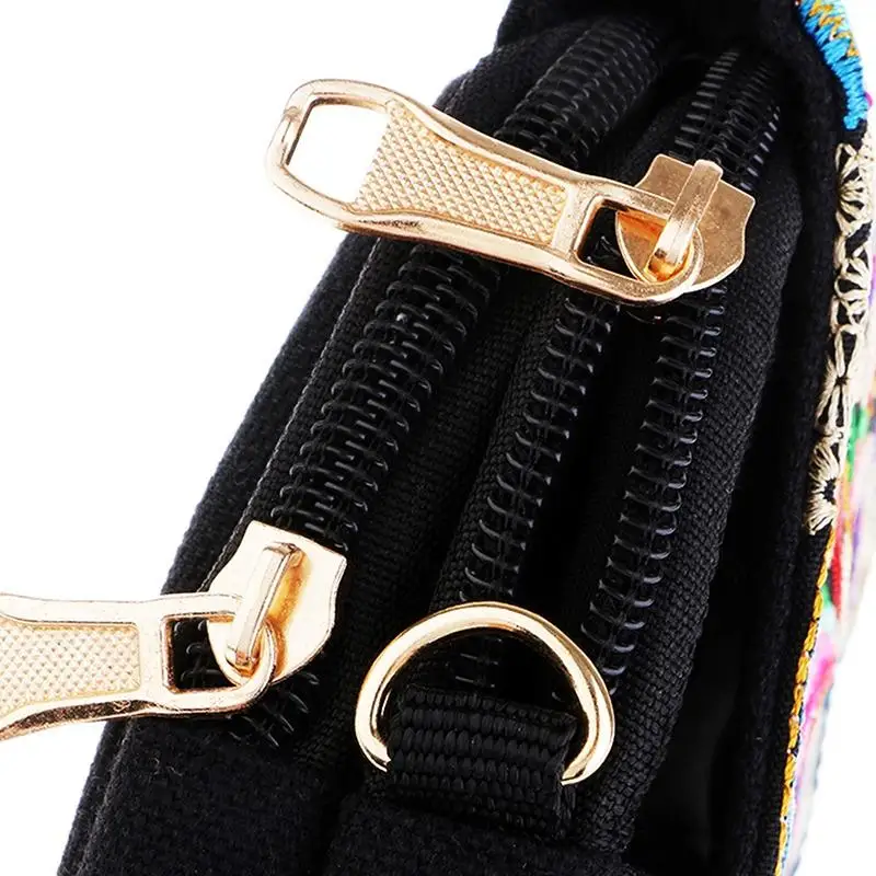Lady Stylish Ethnic Style Crossbody Bag Women Floral Embroidered Canvas Shoulder Bag Perfect Sling Bag For Daily Use