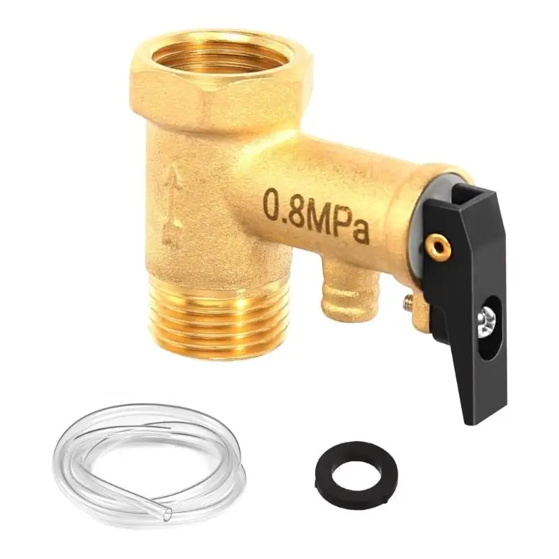 

652F Brass 0.8MPa Pressure Relief Valves Pressure Release Valves for Water Heater Safe