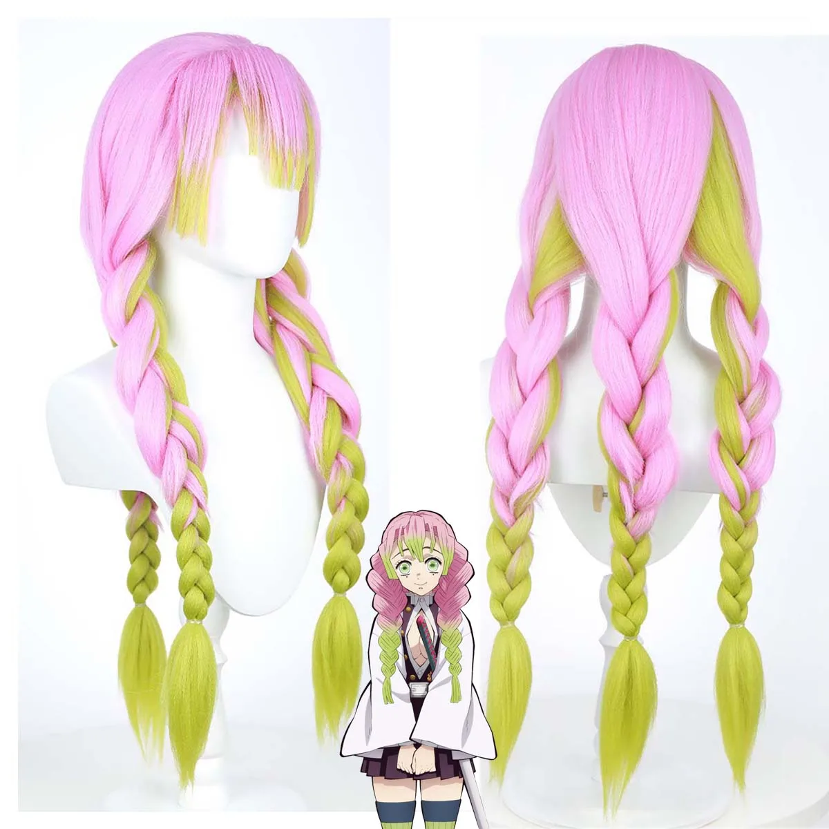 حفلة الهالوين Kochou Kanae Demon Slayer Cosplay شعر مستعار أسود طويل للنساء