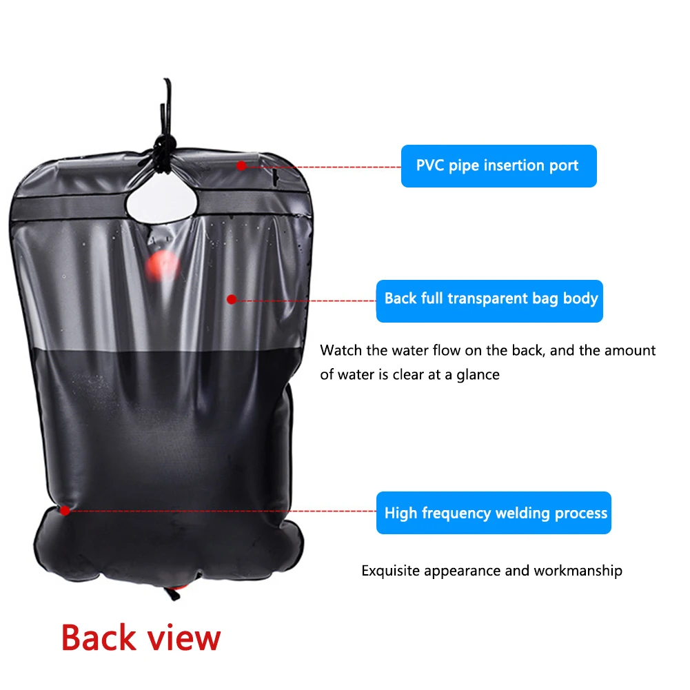 1-5PCS 20L Water Bags Outdoor Camping Shower Bag Solar Heating Portable Folding Climbing Bath Equipment Shower Head Switchable