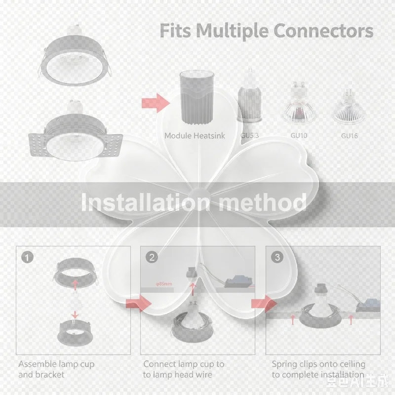Frameless Recessed LED Ceiling Downlight Fitting GU10 MR16 Bulb Holder Round Spot Light Adjustable Frame