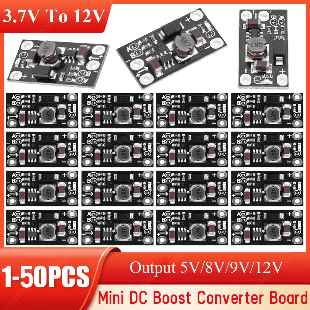 50-1PCS Mini DC Boost Converter Board Voltage Boost Module Lithium Battery Boost 3.7V To 12V Output 5V/8V/9V/12V Step Up Board