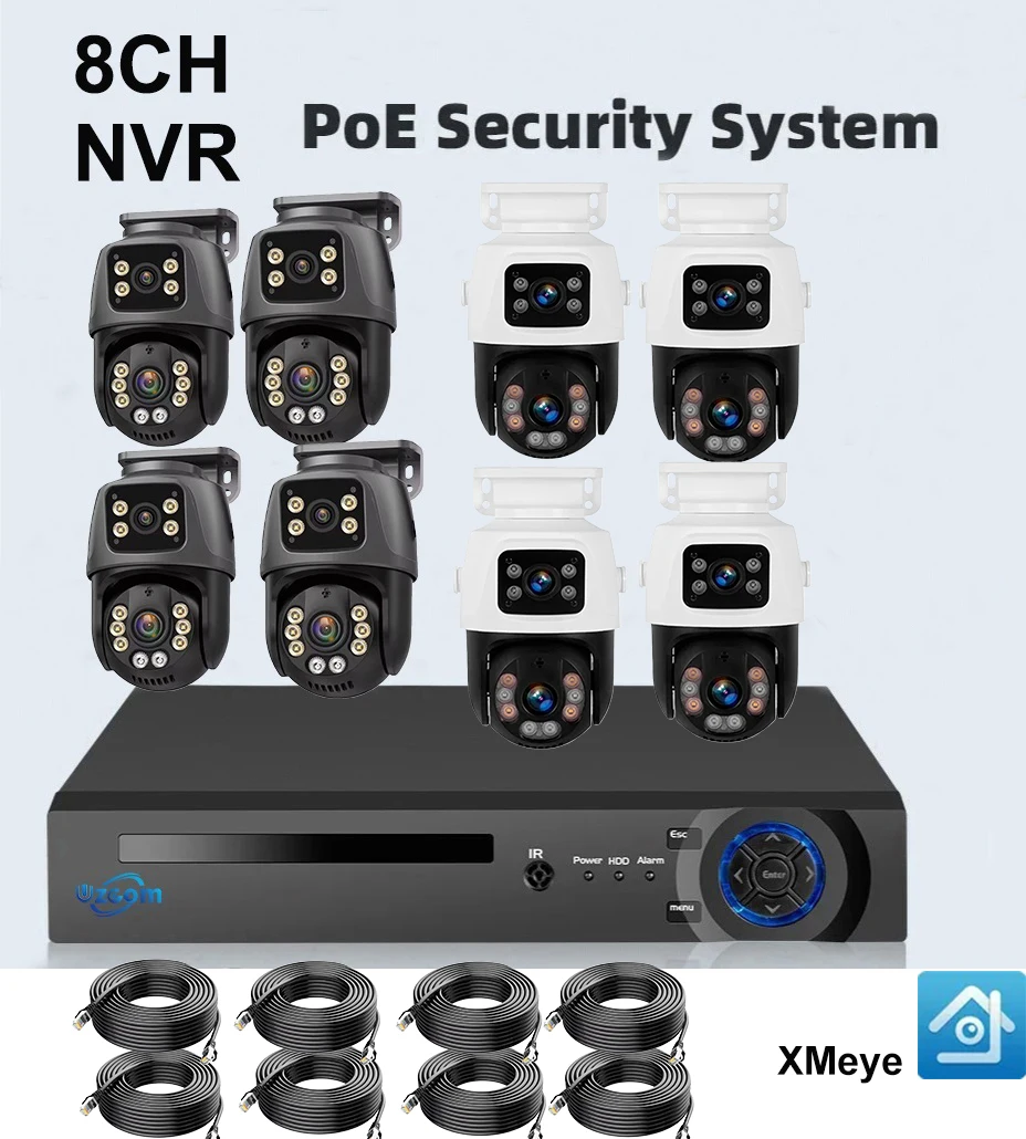 

Система безопасности Uzoom POE, уличная PTZ-камера, IP-камера POE 48В, камера для домашней безопасности, видеонаблюдение CCTV, Onvif, XMeye