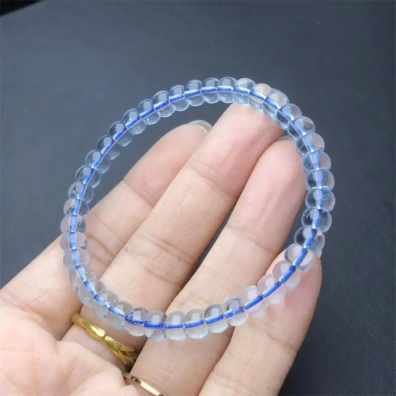 

6MM Natural Topaz Bead Bracelet Gemstone Women Stretch Jewelry Healing Fengshui Birthday Present 1pcs