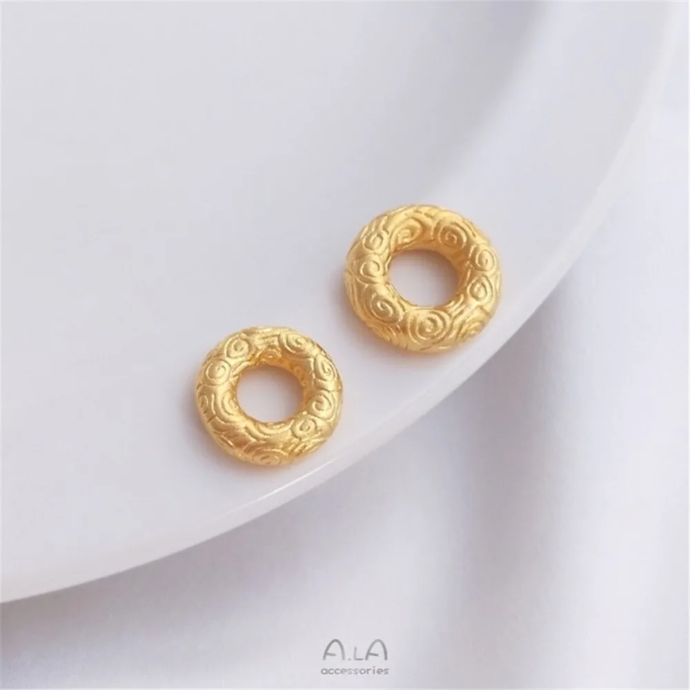 

Gold Placer Palindrome Dry Kun Circle Handmade Ring Diy Braided Hand Rope Bracelet Clasp Connecting Ring Concentric Ring K047