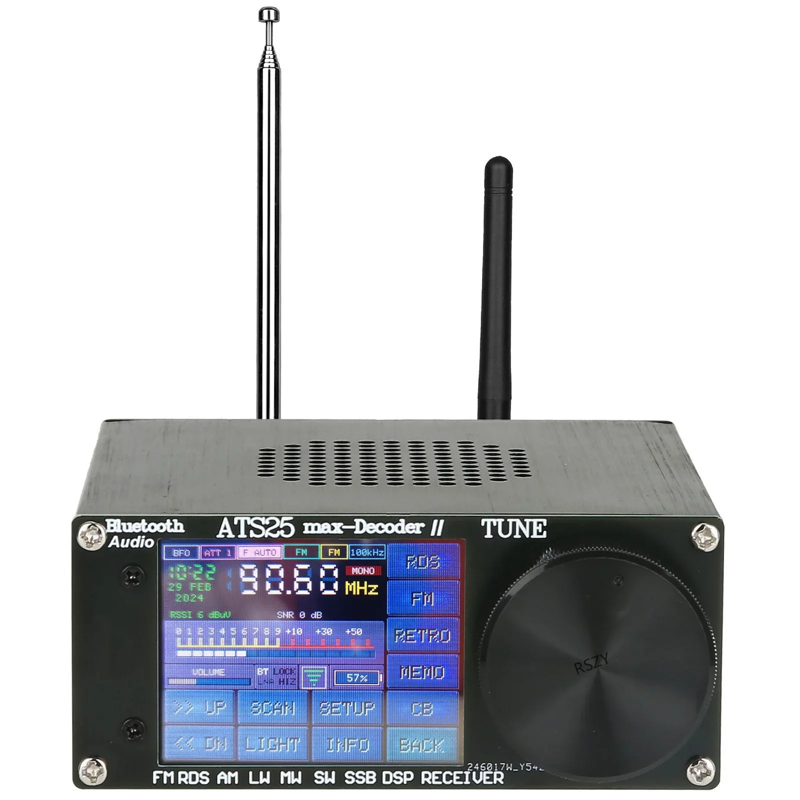 ATS25 Max Decoder Ⅱ Full Radio DSP FM LW MW SW SSB Receiver 2.4 Inch Touch Screen 64-108MHz Bluetooth Radio Receiver