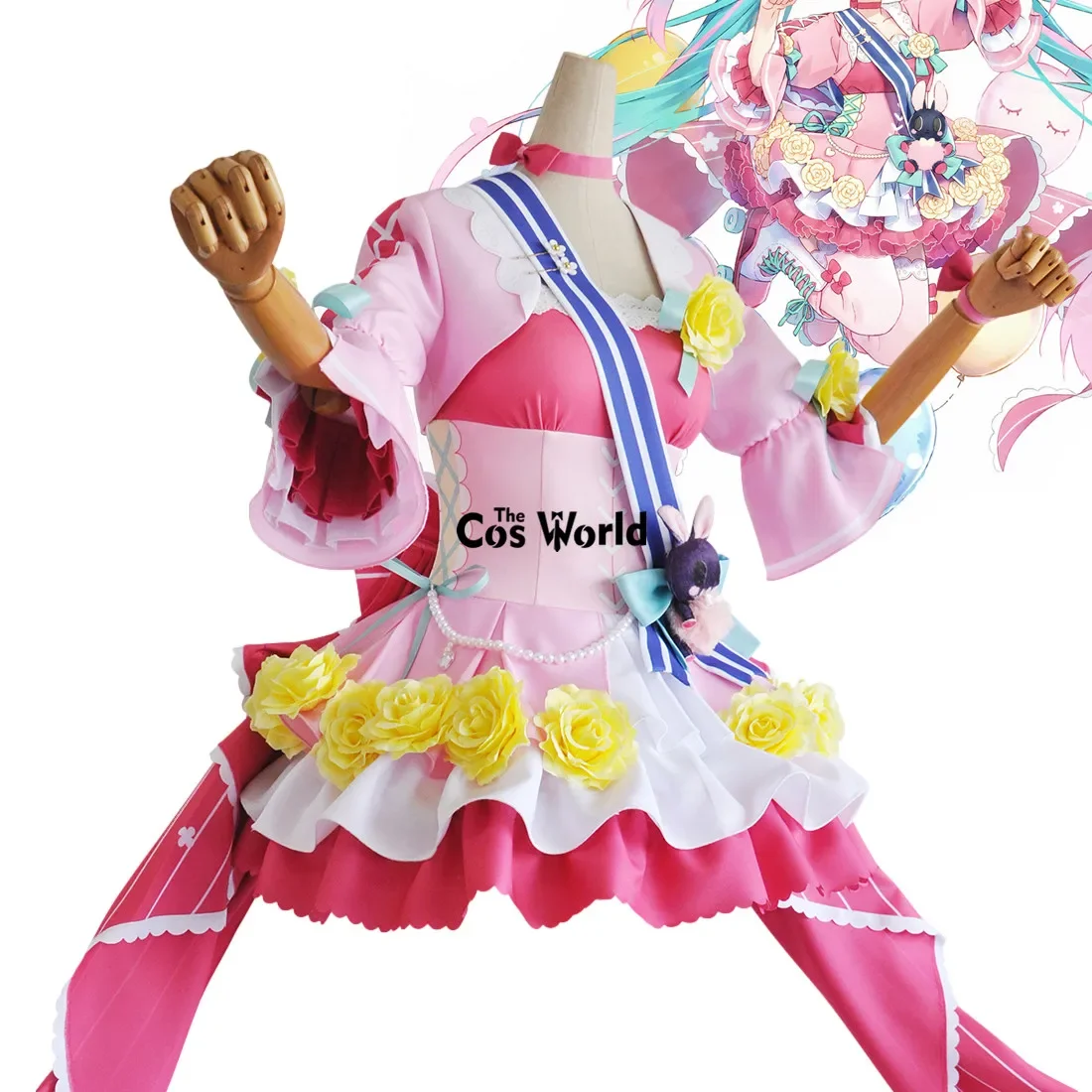 

VOCALOID 2021 Miku 14th Anniversary Birthday Rabbit Dress Outfits Anime Cosplay Costumes