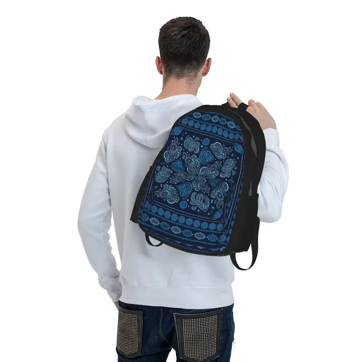 Cool Paisley Bandana Style Student Backpack School Bag Hiking Travel Daypack for Boys Girls Bookbag Shoulder Bags