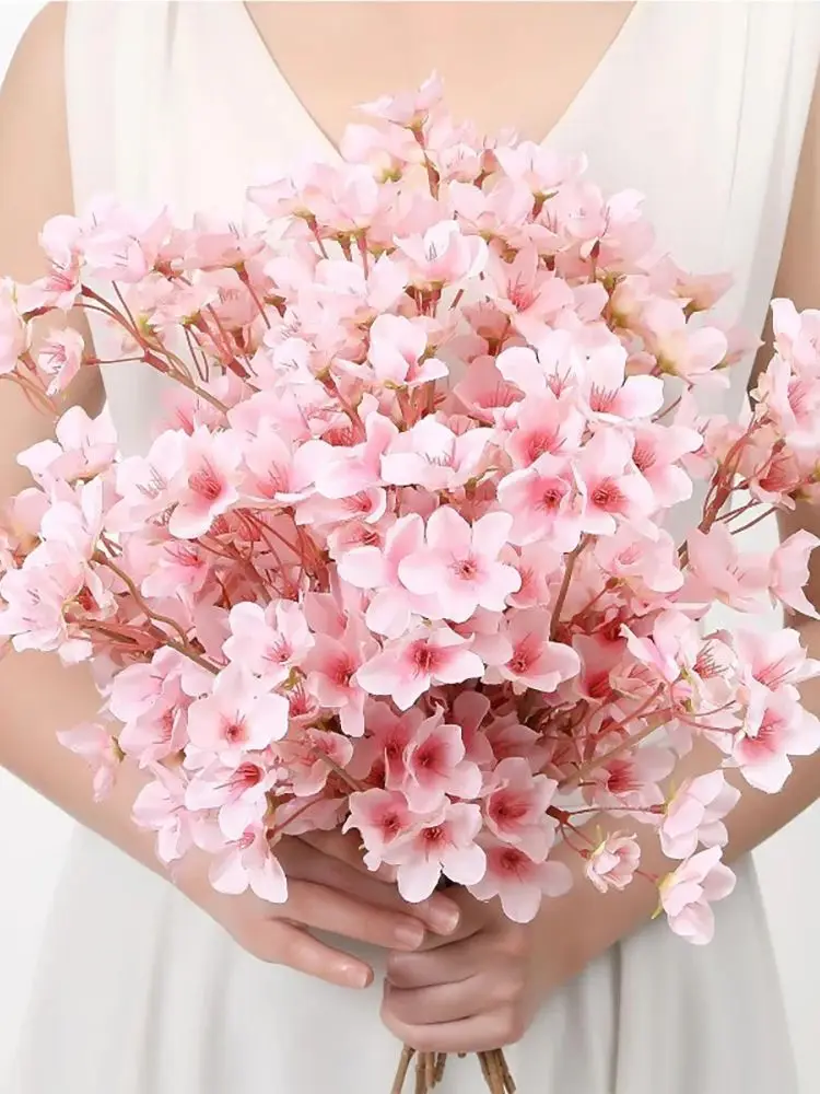 40 cm kunstmatige kersenbloesem tak zijde simulatie bloem voor thuis kamer vaas decoratie DIY bruiloft decor bruidsboeket - afbeelding 2