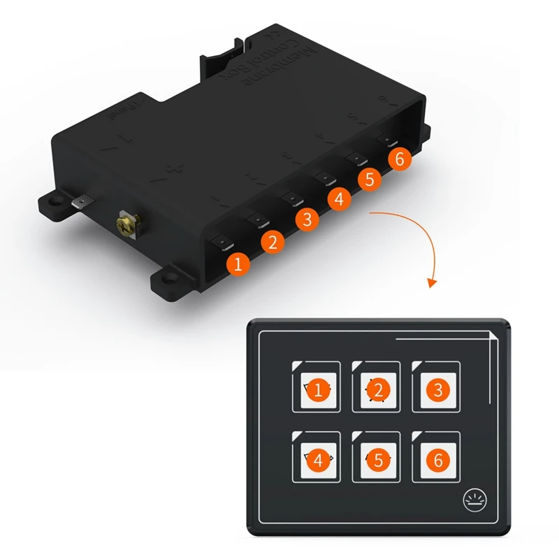 لوحة تبديل شاشة الاتصال للسيارة ، لوحة التحكم في الاتصال النحيفة ، صندوق LED ، قارب بحري ، قافلة ، RV ، 6 عصابة ، DC 11-30V ، 6 في 1