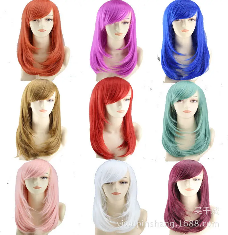 

Fashion Medium-length Full Wavy Synthetic Wig Cosplay Halloween Costume Anime Party Hair