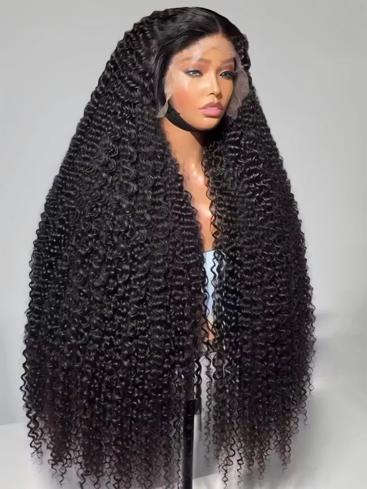 

13x6 Curly Human Hair Wig Transparent HD 13x4 Lace Frontal Deep Wave Wig Brazilian 40 46Inches 360 Full Lace Front Wig For Women